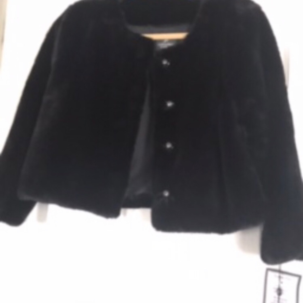 NWT Adrianna Papell faux fur evening coat.